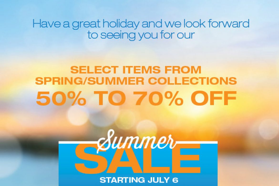 Summer Sale Starts July 6th